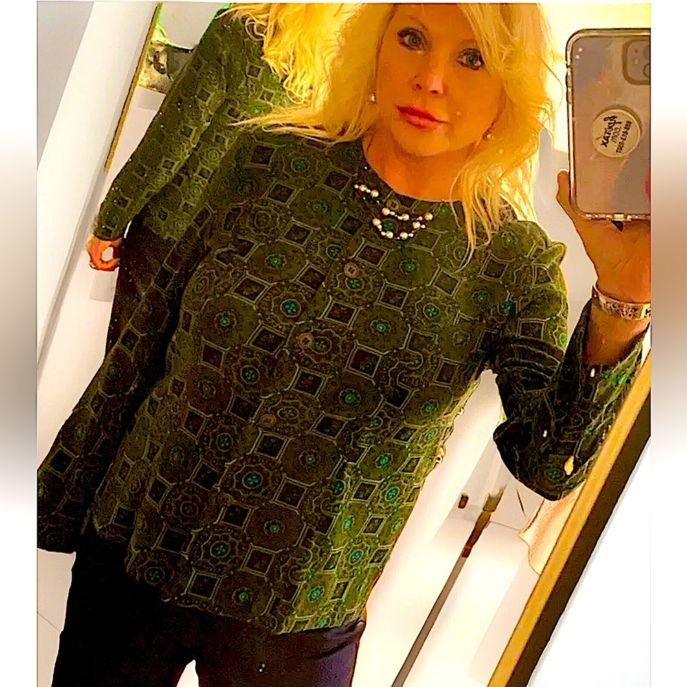 Notationsvtg Collarless Blazer Shirt-Jacket Euc - image 1